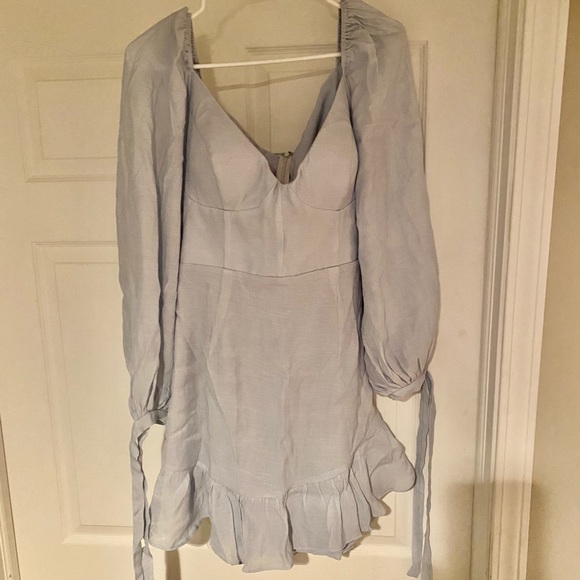 Making Memories Balloon Sleeve Molded bust dress Steel Blue - Picture 2 of 4